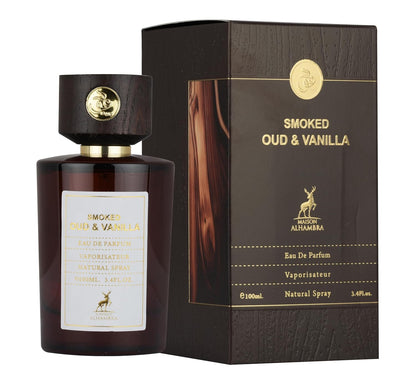 Maison Alhambra Smoked Oud & Vanilla for Unisex Eau de Parfum Spray, 3.4 Ounce / 100 ml