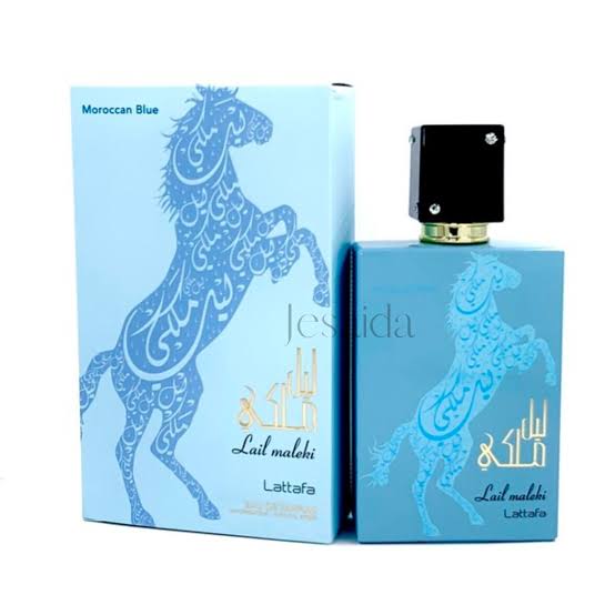 Lail Maleki Moroccon Blue Eau De Parfum Spray 100ML (3.4 OZ) By Lattafa | A Blend Of Citrus, Warm Florals & Woody Oud For A Lasting Impression.